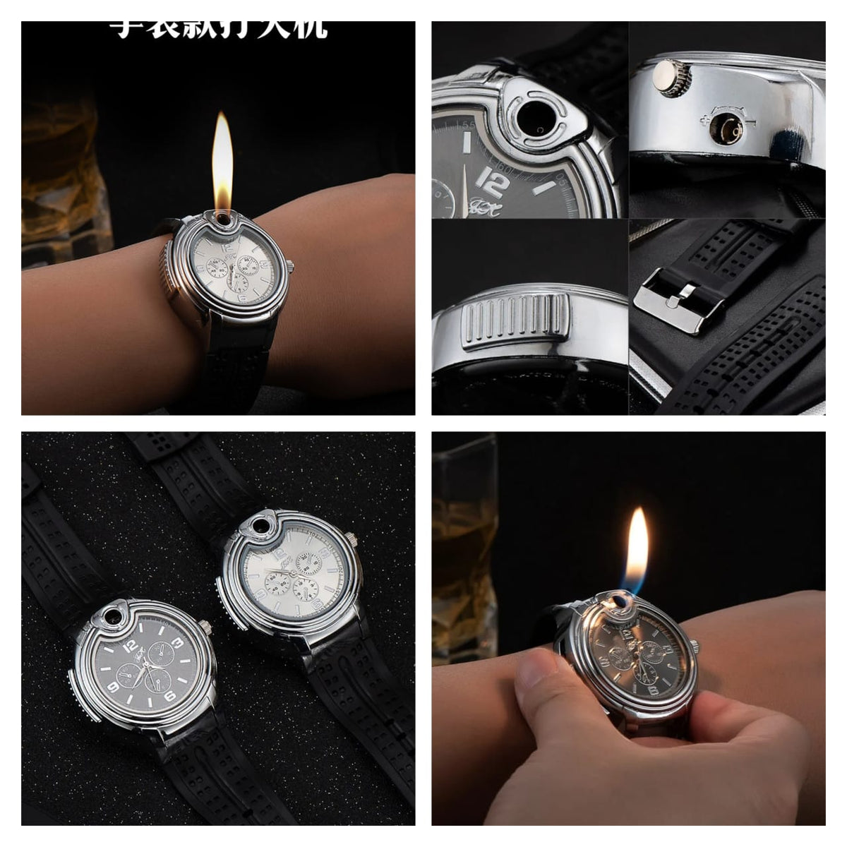 Wrist Watch Inflatable Lighter, 2 In 1 Cigarette Lighter